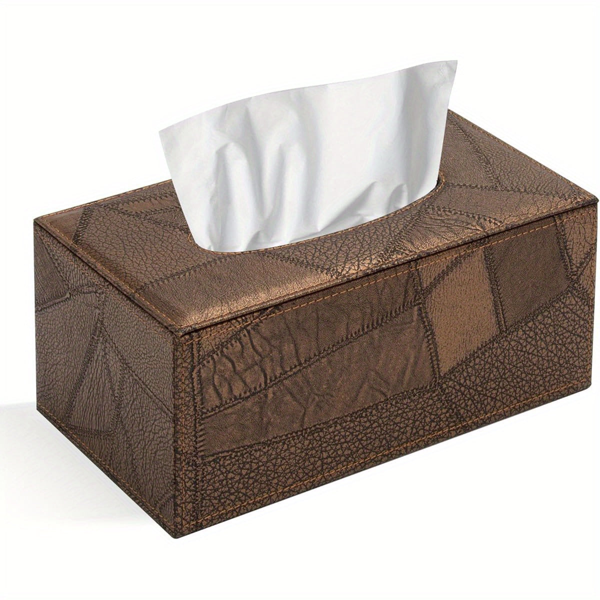 Colylan Rectangular Tissue Box Cover for Bathroom (Vintage Brown)