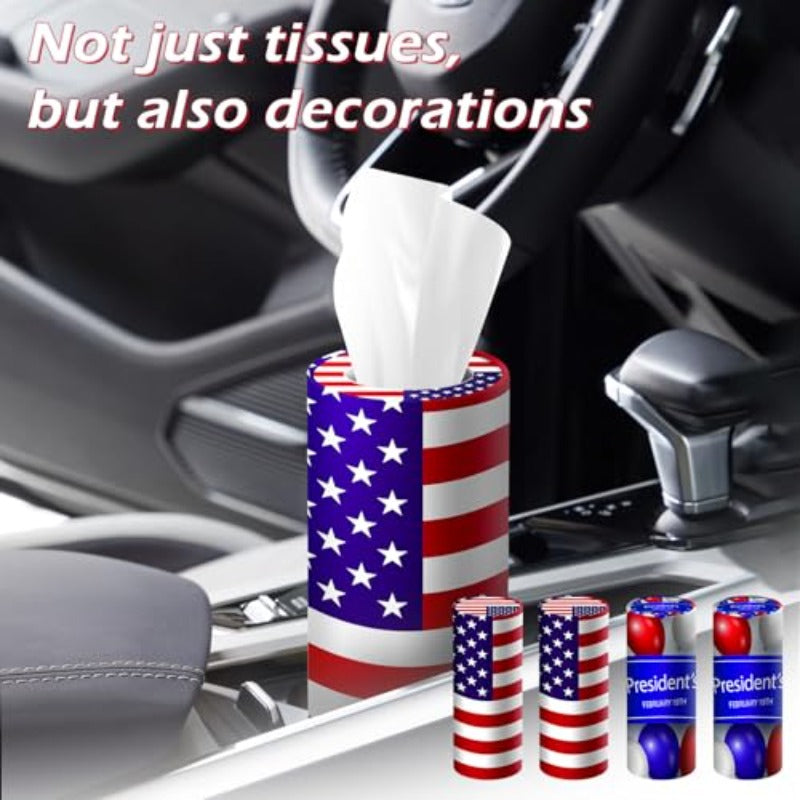 Stylish Cylindrical Tissue Box Holder for Car, Bathroom, Home, Office, And School., Toilet Paper Storage Box, Thematic Bathroom Storage Box Kit