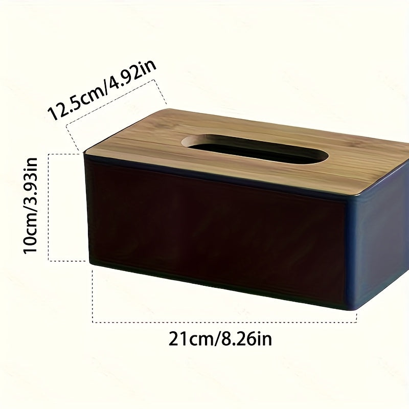 1pc Large Capacity Square Tissue Box Holder - Durable Plastic Rectangular Tissue Storage with Black Finish for Bathroom, Living Room, Bedroom Countertops - Modern Home Decor & Holiday Decorations (Halloween, Christmas), Tissue Holder Bathroom, Minimalist