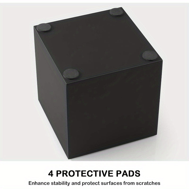 Modern Black Wooden Tissue Box Cover - Decorative Cube Tissue Dispenser with Top Surface, Space-Saving Organizer for Bathroom, Kitchen, Office, Living Room - Compatible with Standard Tissues, Elegant Home Decor Storage Solution, Tissue Holder for