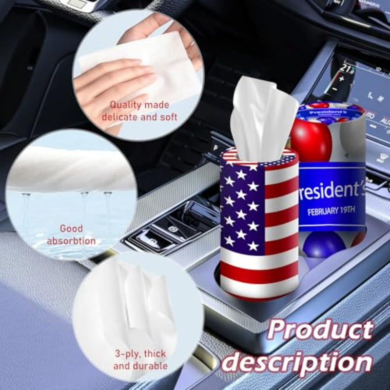 Stylish Cylindrical Tissue Box Holder for Car, Bathroom, Home, Office, And School., Toilet Paper Storage Box, Thematic Bathroom Storage Box Kit