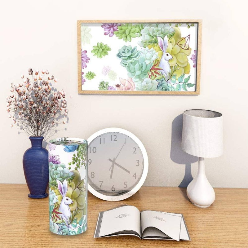 200 Count Portable Cylinder Tissue Boxes - Elegant Floral & Bunny Design, Synthetic Synthetic Faux Leather, Compact Car Cup Holder & Home Office Use, Durable & Stylish for Home, Office, or Travel, Tissue Boxes for Home, Office Essentials, Decorative