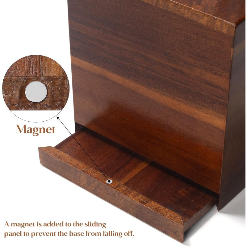 Acacia Wood Tissue Box Cover Square Wooden Tissue Holder for Bathroom Living Room Dining Table Decorative Cube Facial Tissue Box Cover 5. 3 x 5. 3 x 5. 9 inches